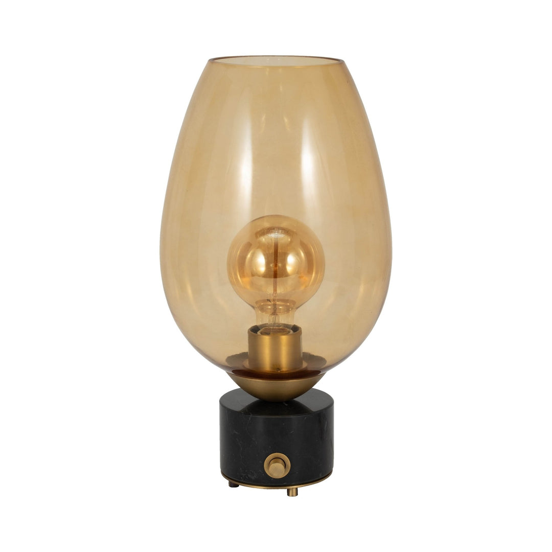 Mikeno amber glass table lamp with marble base - Sagebrook Home - Whats New Furniture Portland OR