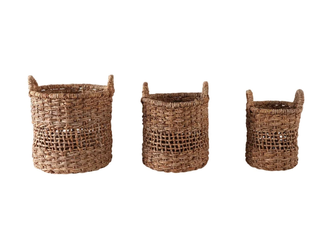 Open Weave Banana Leaf Baskets - Whats New Furniture Portland OR