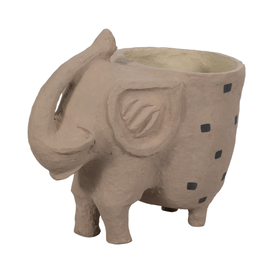 Ivory paper mache elephant planter 25 inch statement decor - Sagebrook Home - Whats New Furniture Portland OR