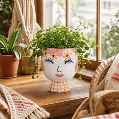 Pretty Eyelash Flower Vase by Sagebrook Home - styled view - Whats New Furniture Portland OR