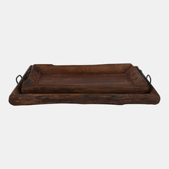 Reclaimed Wood Trays with Metal Handles detail view 2 - Whats New Furniture Portland OR