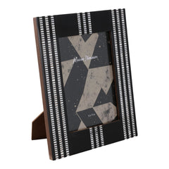 Ridged Stripes Photo Frame 5x7 angled view - picture frame by Sagebrook Home - Whats New Furniture Portland OR