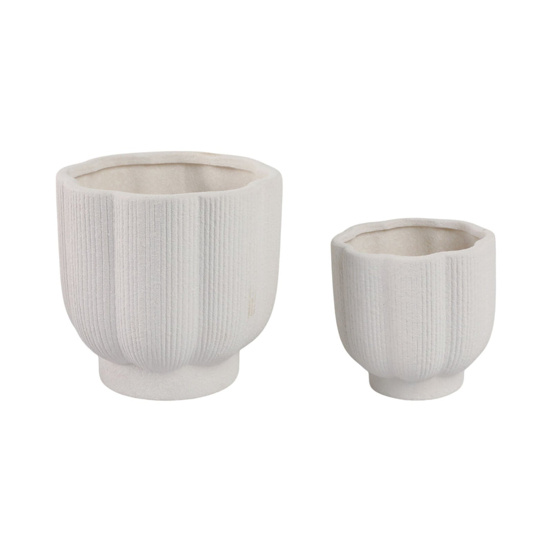Scallop Shaped Planters front view - Whats New Furniture Portland OR