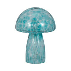 Spotted Glass Mushroom Table Lamp 11", Seafoam front view - table lamp by Sagebrook Home - Whats New Furniture Portland OR