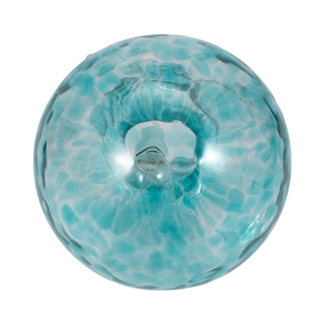 Spotted Glass Mushroom Table Lamp 11", Seafoam top view - table lamp by Sagebrook Home - Whats New Furniture Portland OR