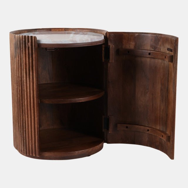 Storage Accent Table Marble Top detail view 4 - Whats New Furniture Portland OR