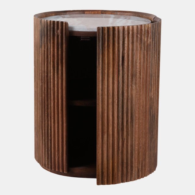 Storage Accent Table Marble Top detail view 3 - Whats New Furniture Portland OR