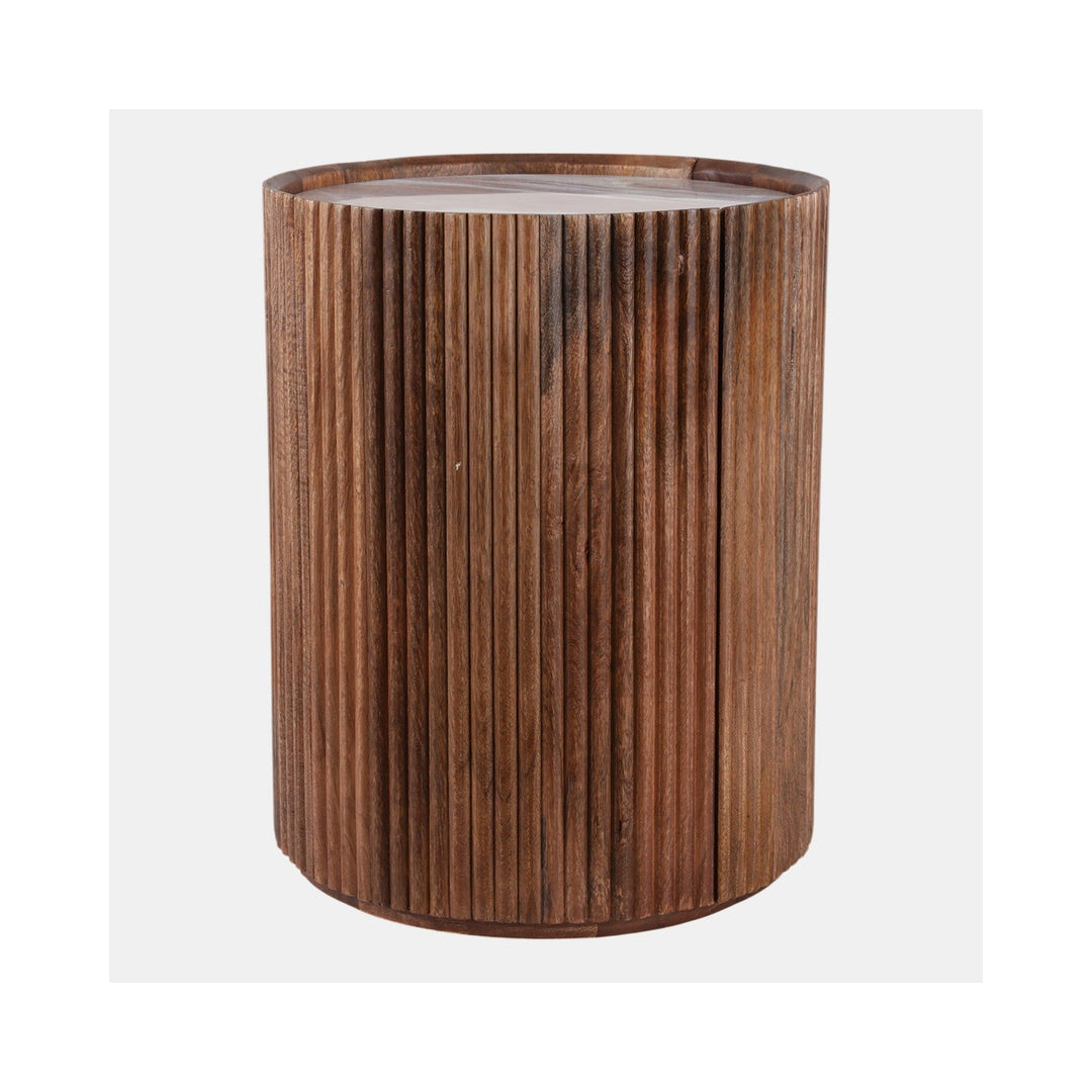 Storage Accent Table Marble Top front view - Whats New Furniture Portland OR