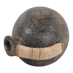 Terracotta Rustic Jug with Woven Handle handle detail view - vase by Sagebrook Home - Whats New Furniture Portland OR