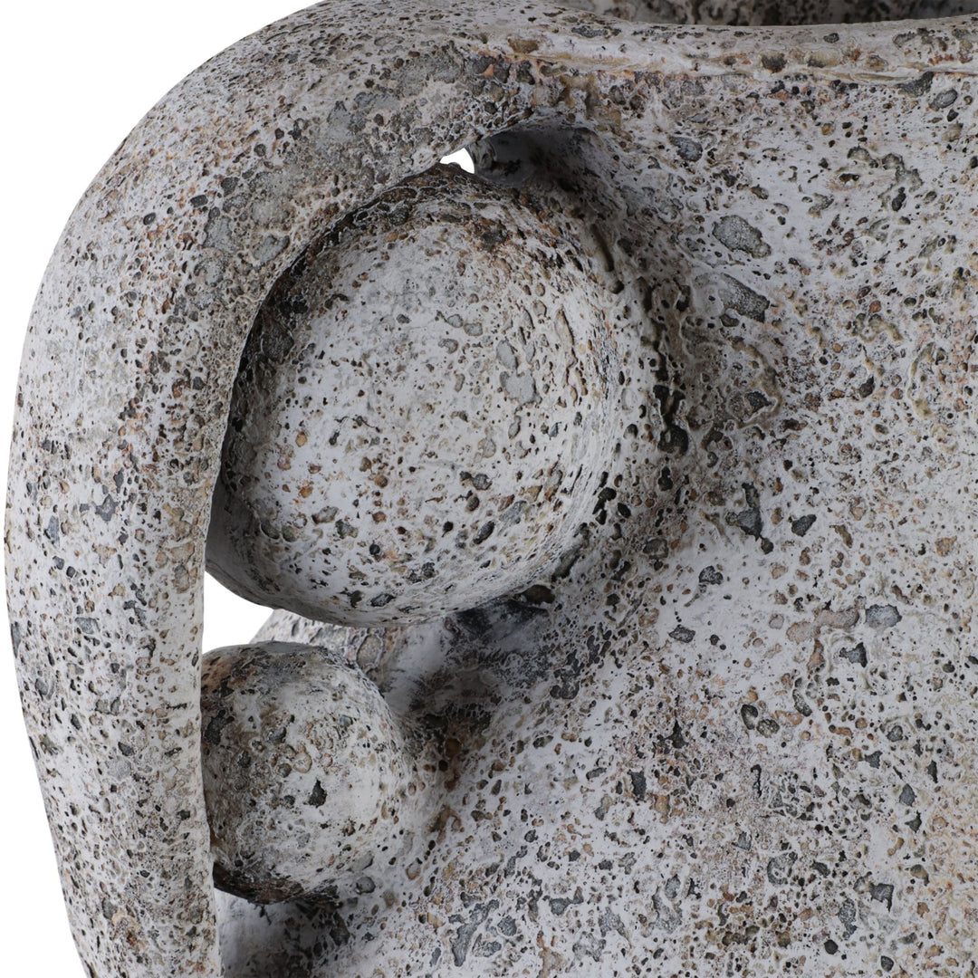 Terracotta Vase with Orbs Under Handles handle detail view - floor vase by Sagebrook Home - Whats New Furniture Portland OR
