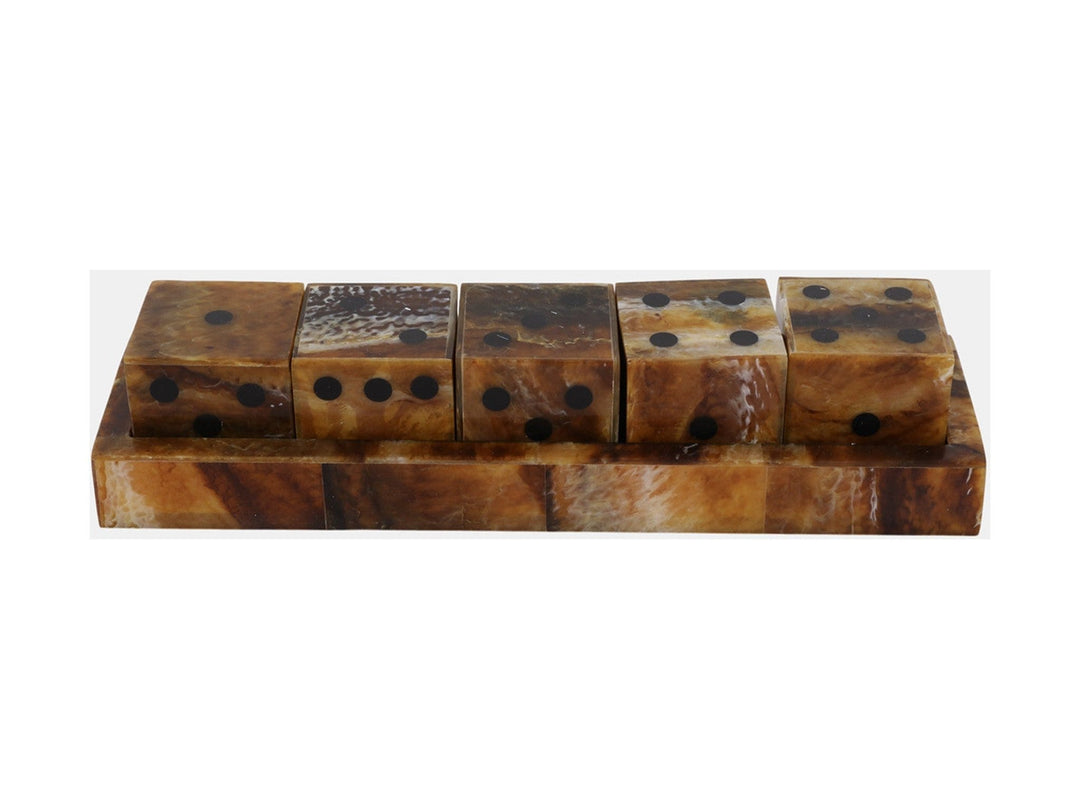 Tortoise Resin Dice Set - Whats New Furniture Portland OR