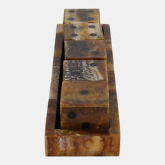 Tortoise Resin Dice Set detail view 2 - Whats New Furniture Portland OR