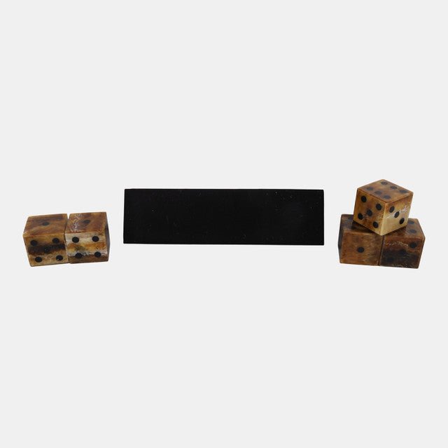 Tortoise Resin Dice Set detail view 5 - Whats New Furniture Portland OR
