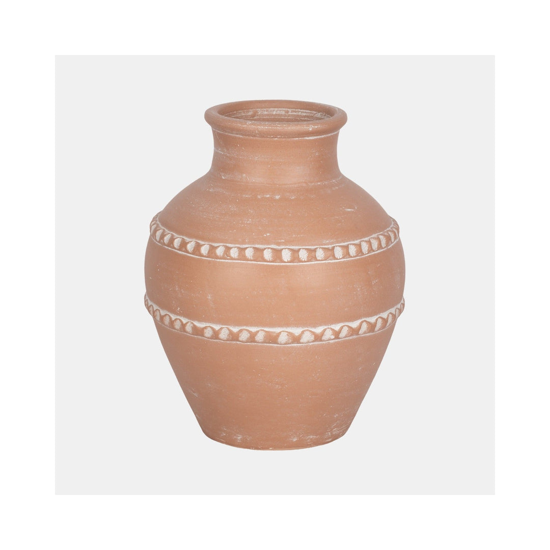 Traditional Terracotta Vase front view - Whats New Furniture Portland OR