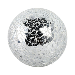 Silver triangular mirror mosaic decorative orb 7 inch - Sagebrook Home - Whats New Furniture Portland OR