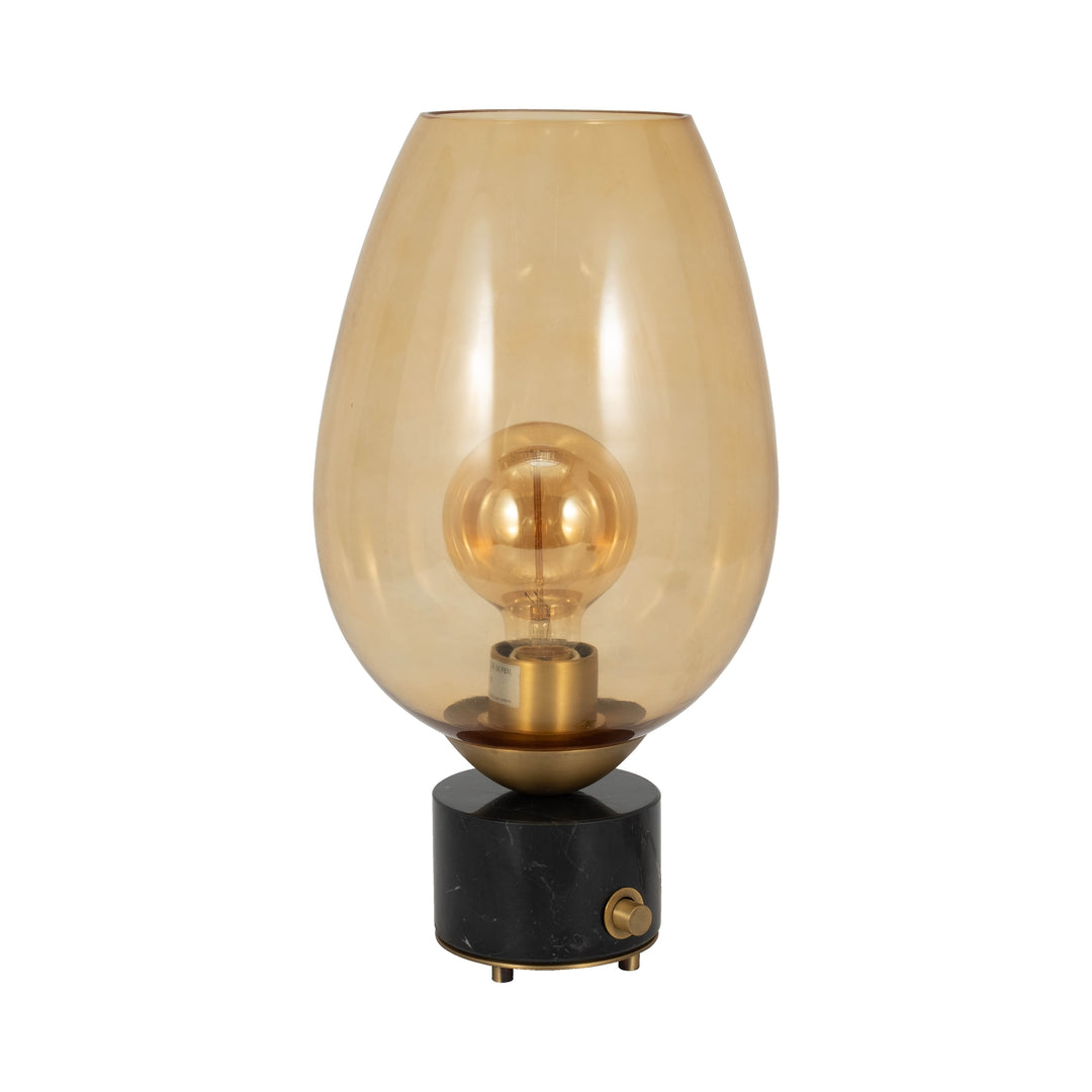 Mikeno amber glass table lamp with marble base - Sagebrook Home - Whats New Furniture Portland OR