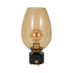 Mikeno amber glass table lamp with marble base - Sagebrook Home - Whats New Furniture Portland OR