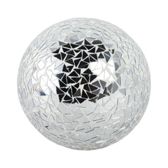 Silver triangular mirror mosaic decorative orb 7 inch - Sagebrook Home - Whats New Furniture Portland OR