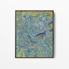 Salzburg, Austria — painted map fine art by Olivia Serrill