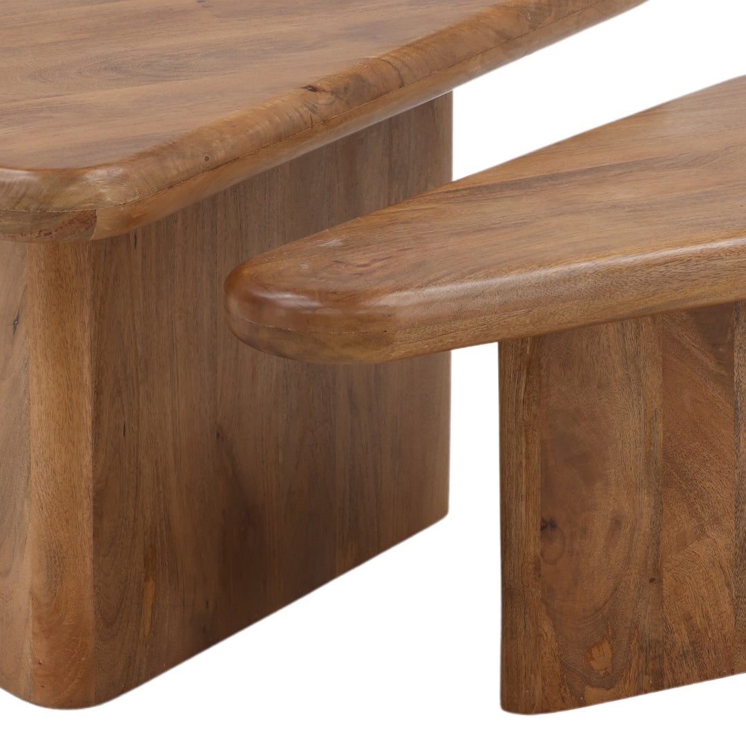 Sansa Coffee Table Set of 2 - Brown Mango Wood wood construction detail 4 - Coffee Tables by Dovetail - Whats New Furniture Portland OR