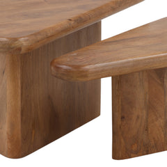 Sansa Coffee Table Set of 2 - Brown Mango Wood wood construction detail 4 - Coffee Tables by Dovetail - Whats New Furniture Portland OR