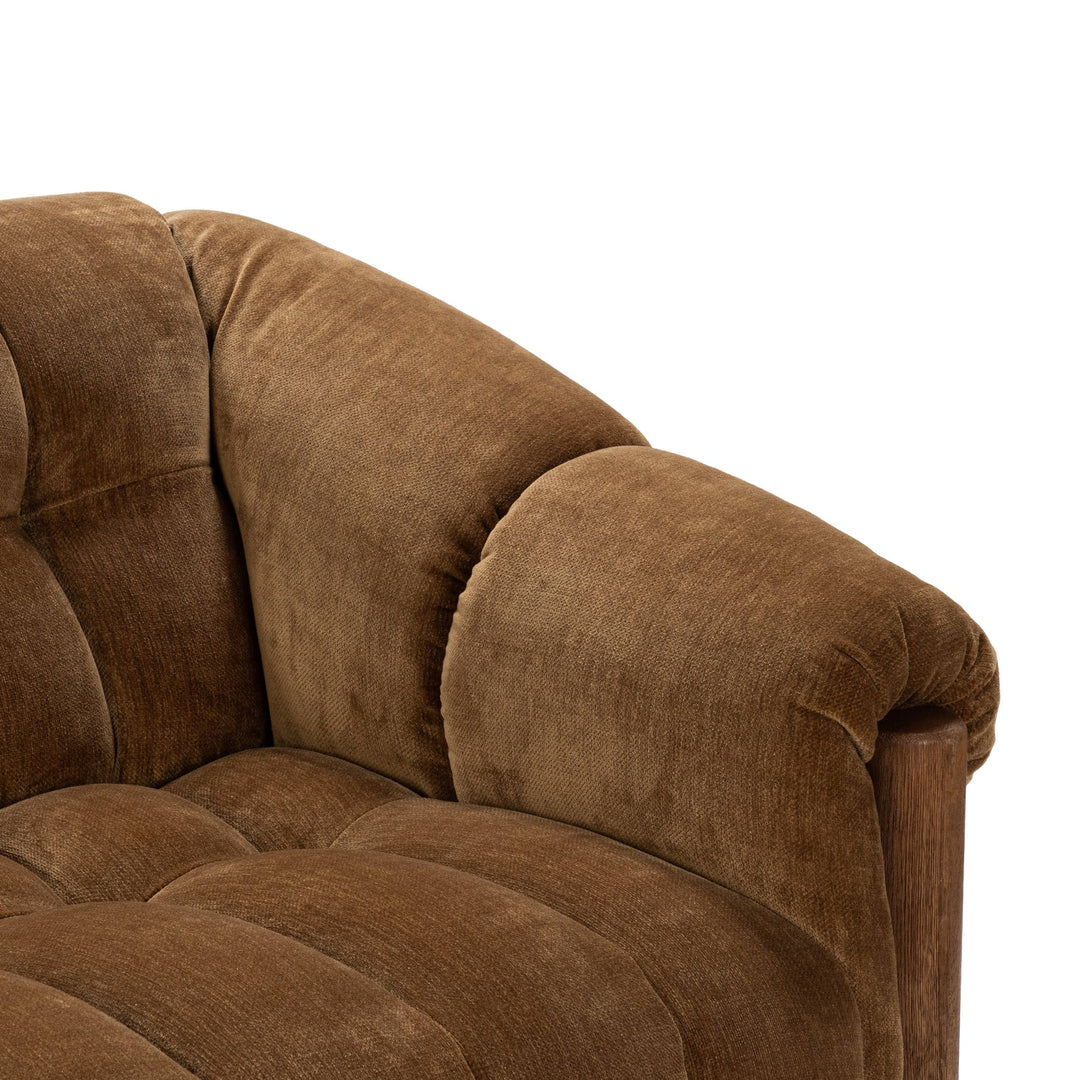 Sansa Sofa in Bronze arm detail - sofa by Classic Home - Whats New Furniture Portland OR