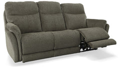 Santiam reclining sofa shown fully reclined with extended footrest