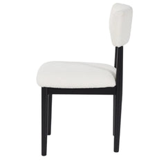Sawdyn Dining Chair in White/Black fabric colorway side view - upholstered dining chair by Ashley - Whats New Furniture Portland OR