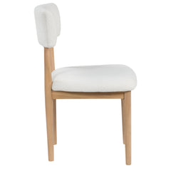 Sawdyn Dining Chair in White/Light Brown side view - upholstered dining chair by Ashley - Whats New Furniture Portland OR