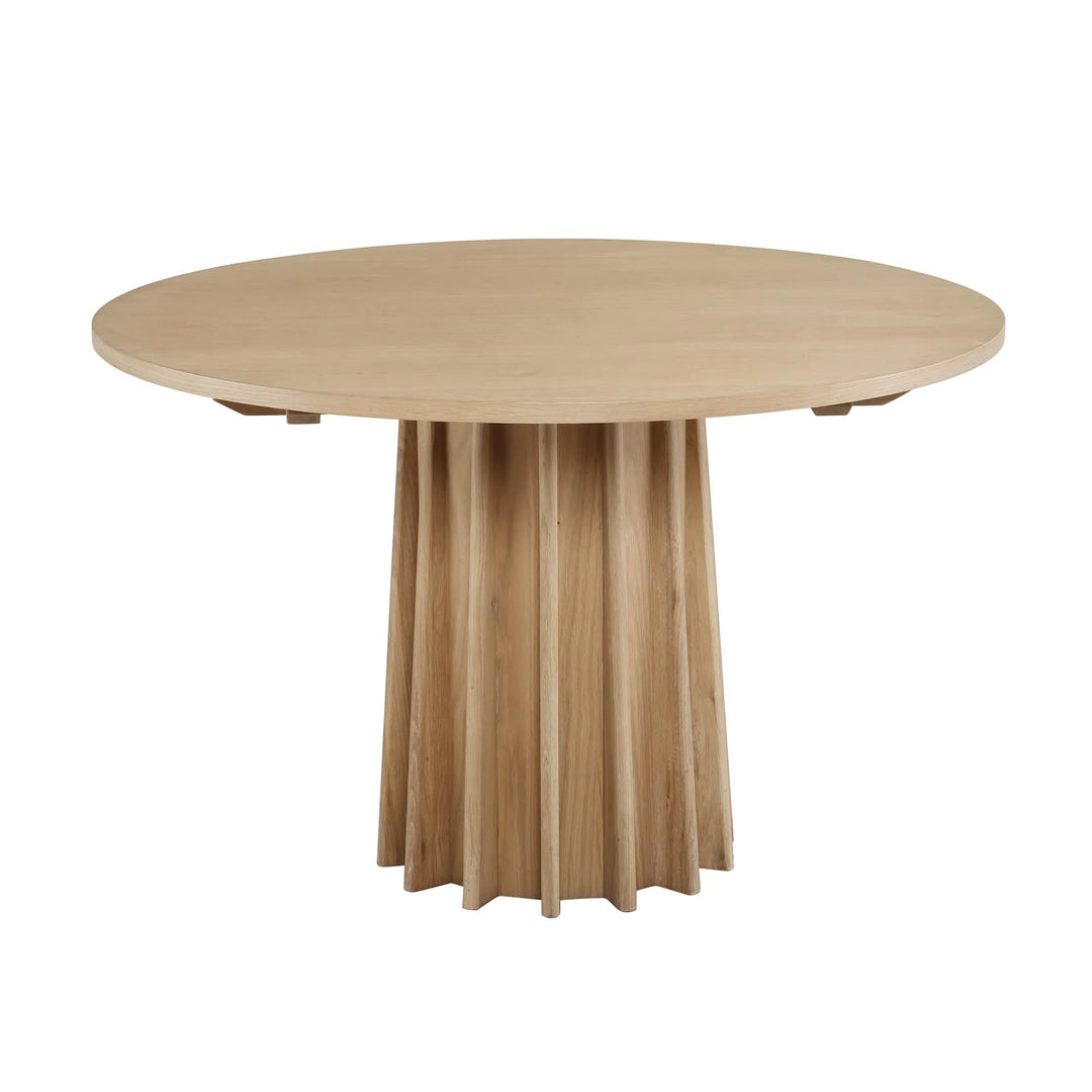 Sculpture Dining Table in Natural - round oak and concrete dining table by LH Imports - Whats New Furniture Portland OR