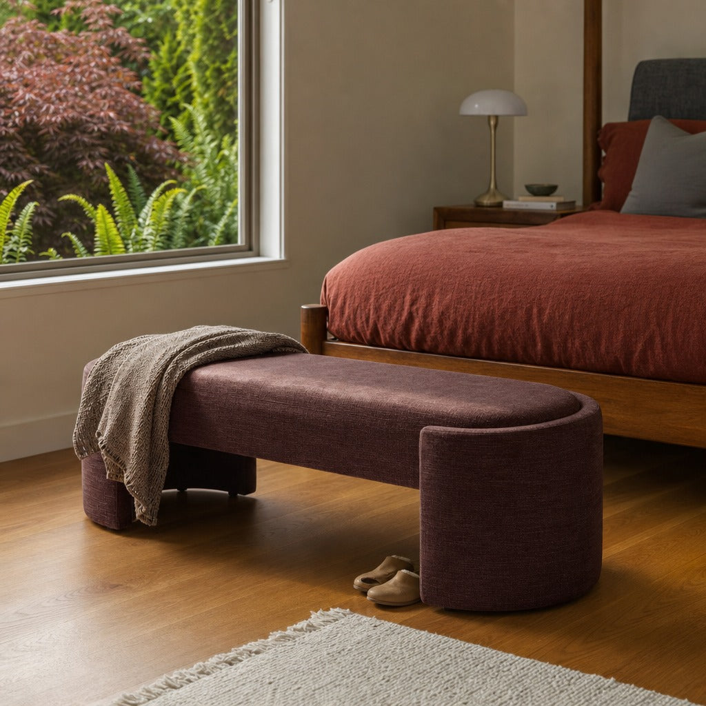 Sebba Accent Bench styled in Portland AlbertArts foursquare living room - Whats New Furniture