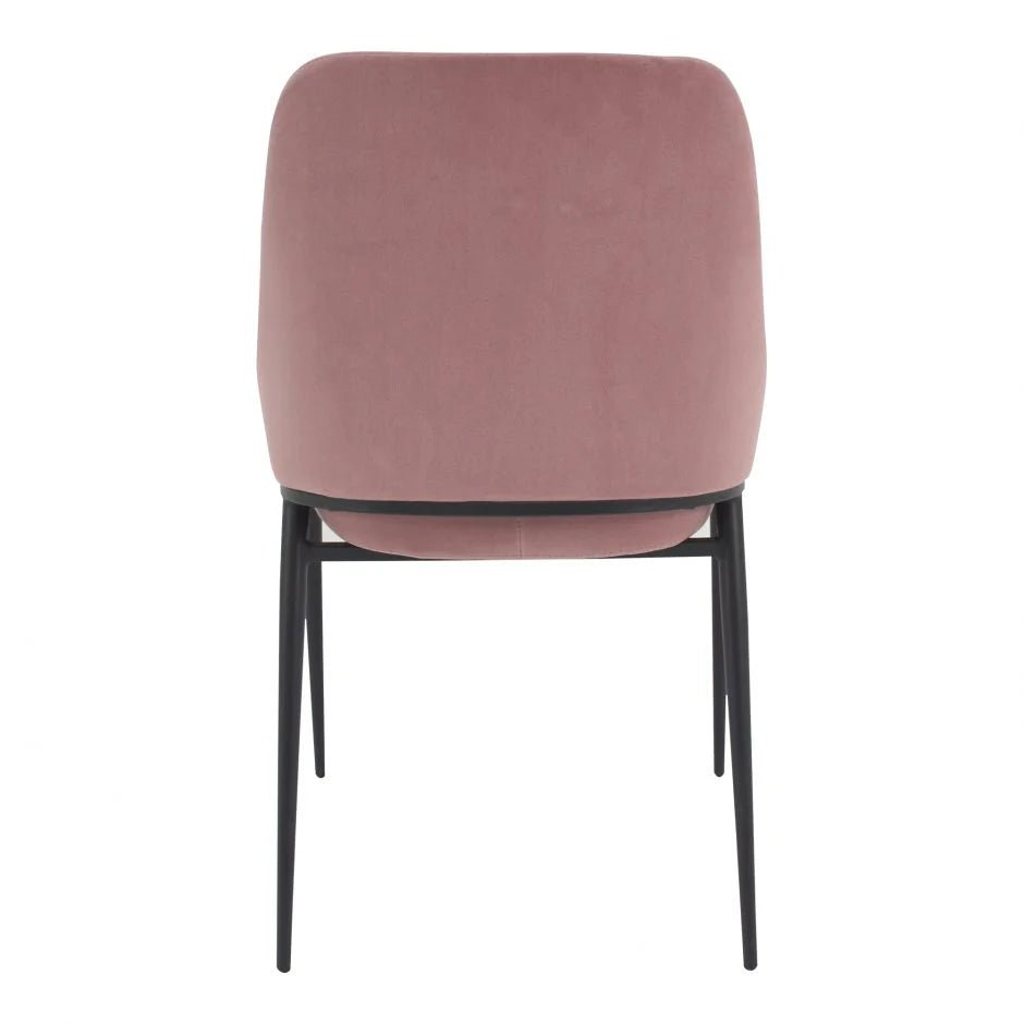 Sedona Dining Chair in Pink Velvet back view - velvet dining chair by Moe&