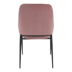 Sedona Dining Chair in Pink Velvet back view - velvet dining chair by Moe&