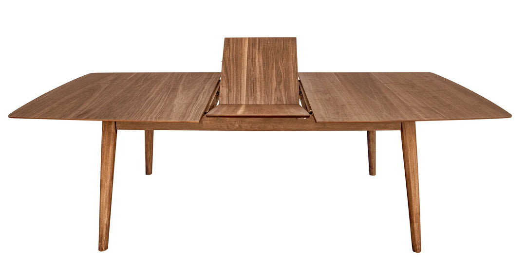 Sedona Expandable Dining Table butterfly leaf extension mechanism in Walnut - Whats New Furniture Portland OR