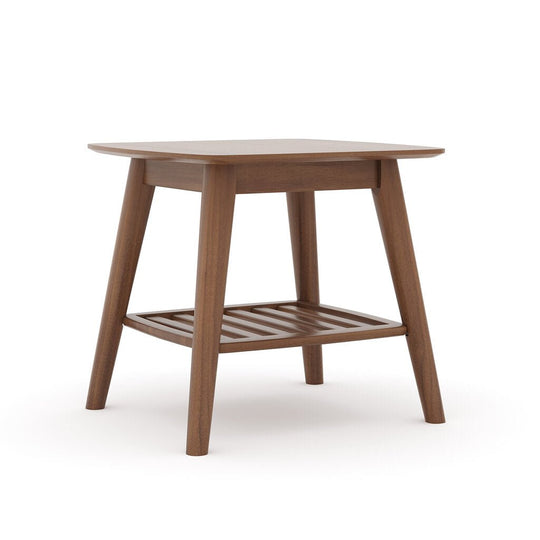 Sedona Nightstand in walnut side angle - mid-century walnut nightstand by Unique Furniture - Whats New Furniture Portland OR