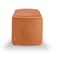 Seneca Storage Bench in Canna Pumpkin alternate angle - curved velvet storage bench private label - Whats New Furniture Portland OR