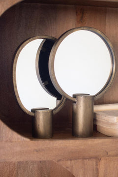 Set of 2 Antique Gold Tabletop Mirrors by Kalalou - product view