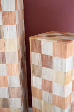 Set of 2 Assorted Wood Block Pedestals — view 2