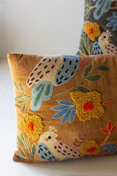 Set of 2 Embroidery Pillows with Birds by Kalalou - alternate product view 4