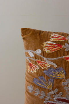 Set of 2 Embroidery Pillows with Flowers by Kalalou - alternate product view 6