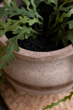 Set of 2 Terracotta Planters with Horizontal Brown Stripe by Kalalou - alternate product view 2