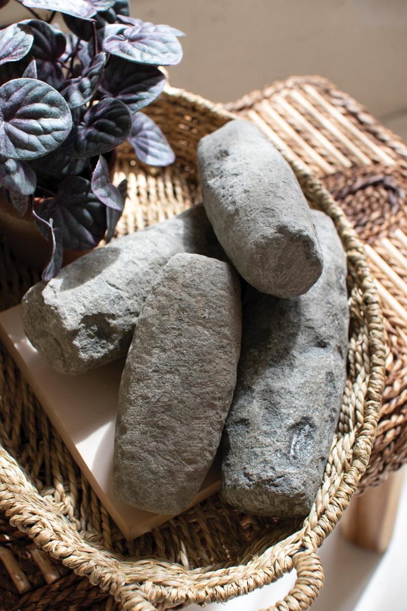 Set of 4 Hand-Carved Stone Pestles by Kalalou - product view