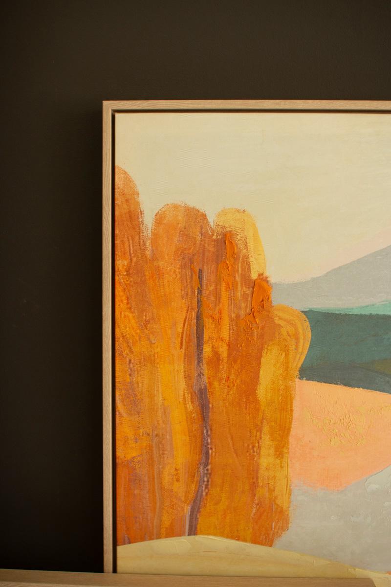 Set of Two Framed Landscape Paintings — detail view 2