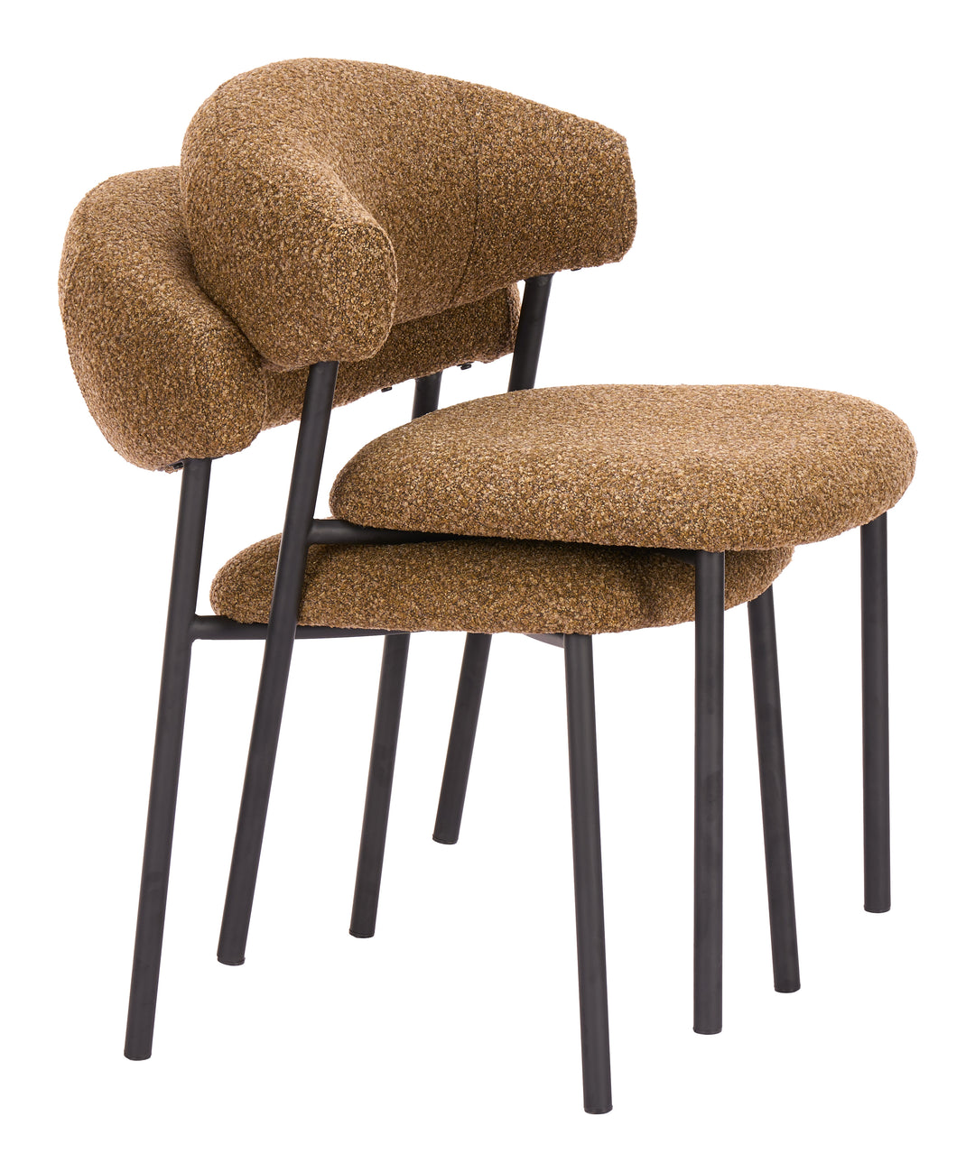 Seville Dining Chair in Brown Cork stacked, showing the stackable design - dining chair by Zuo - Whats New Furniture Portland OR