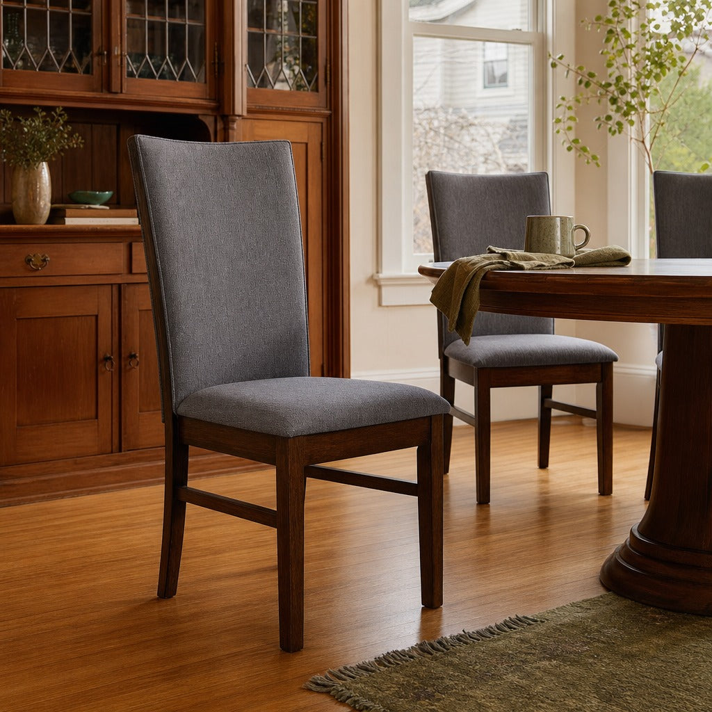 Sherwood Upholstered Dining Side Chair Grey Set Of 2 styled in Portland NW 23rd Victoriwith a bay window living room - What&