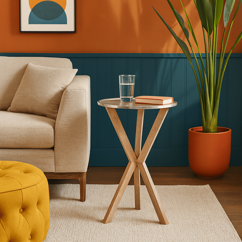 Silver Accent Table detail view 2 - Whats New Furniture - Portland, Oregon