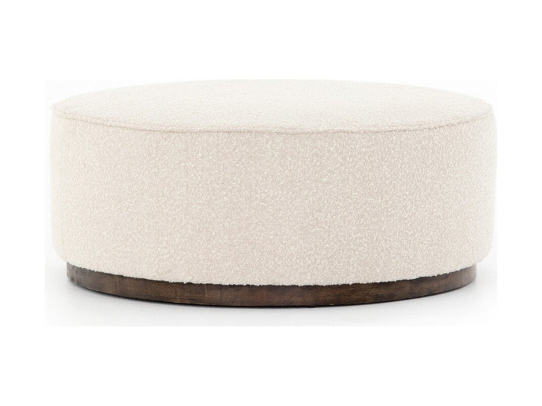 Sinclair Large Round Ottoman in Cream Boucle - round ottoman by Four Hands - Whats New Furniture Portland OR