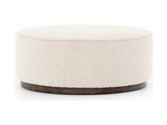 Sinclair Large Round Ottoman in Cream Boucle - round ottoman by Four Hands - Whats New Furniture Portland OR