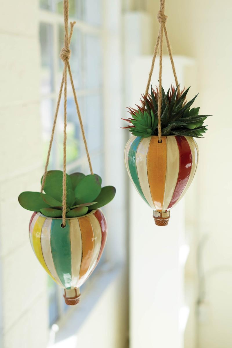 Small Ceramic Hot Air Balloon Hanging Planter — What&