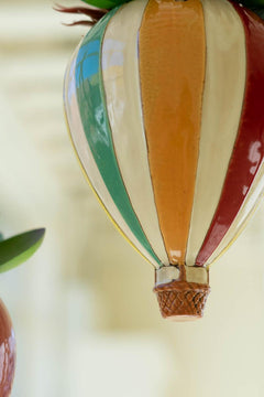 Small Ceramic Hot Air Balloon Hanging Planter — view 3